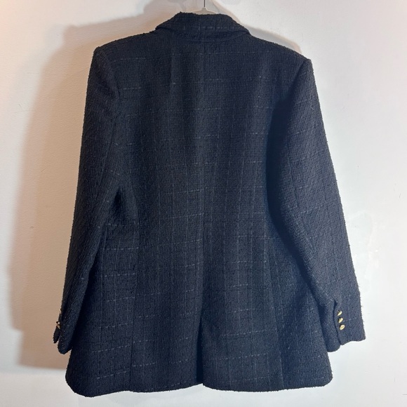 JASON WU Sz L Textured Fabric Double-Breasted Blazer with Gold Toned Buttons - Picture 12 of 13